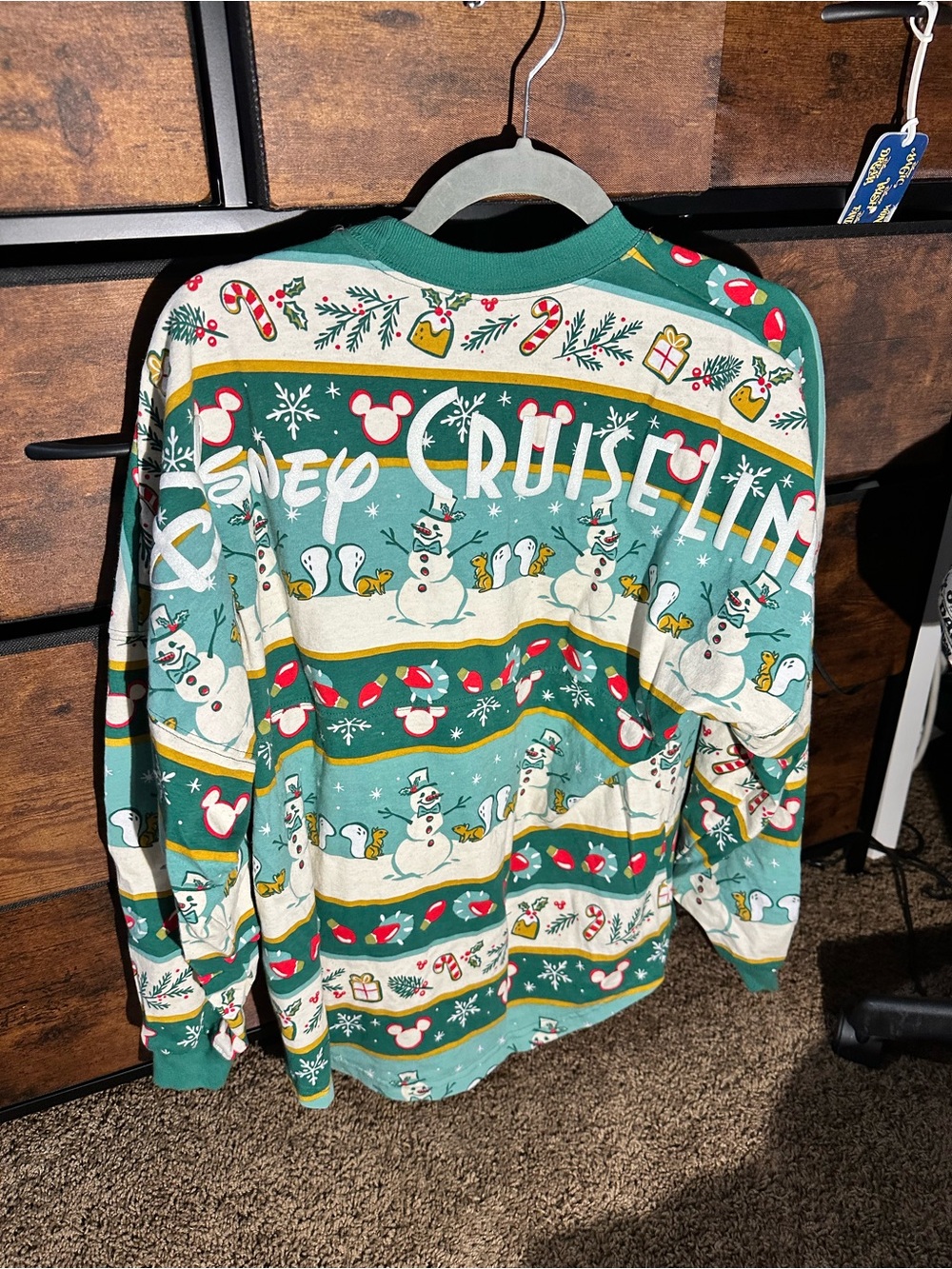 Disney Cruise Line Green Holiday Snowman Crewneck Sweater - Men